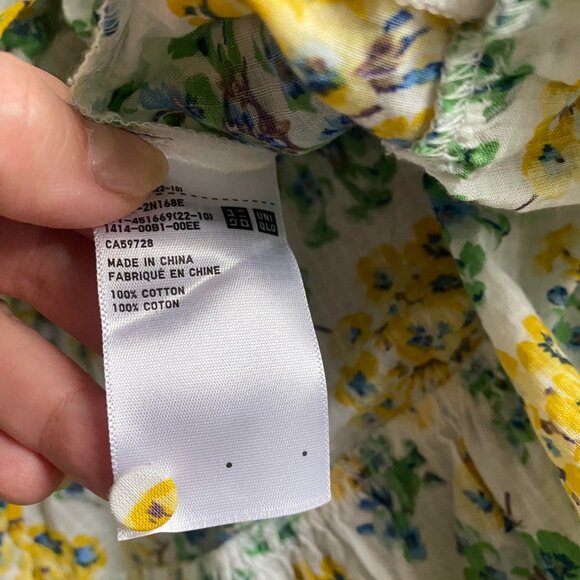 UNIQLO X PAUL & JOE Puff Sleeve Cotton Floral Dress with Pockets Size M - Picture 7 of 7